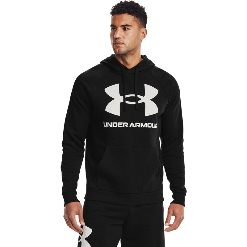 Pánská mikina Under Armour Rival Fleece Big Logo Hoodie Black/ Onyx White