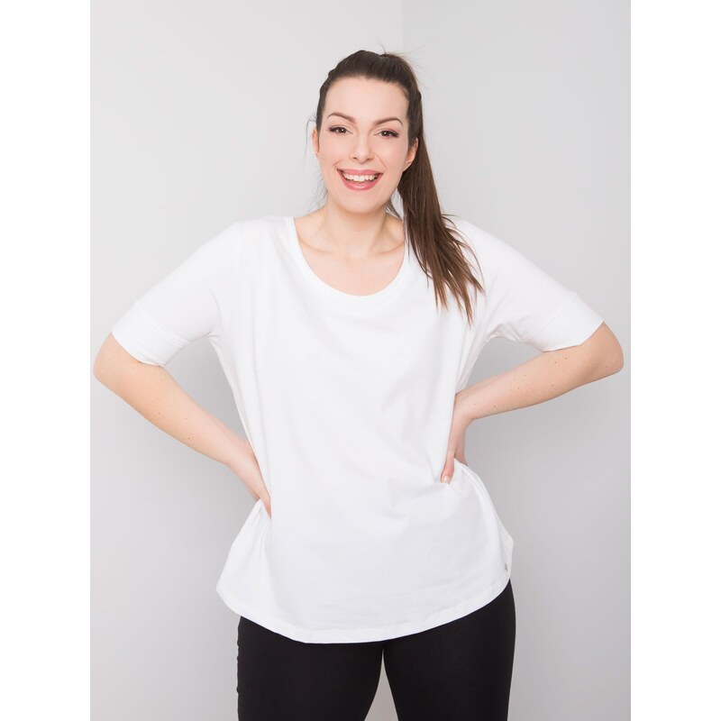 Bílé dámské basic tričko --white Bílá
