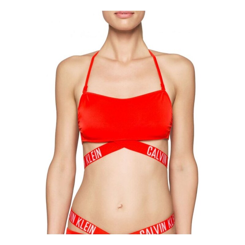 CALVIN KLEIN plavková podprsenka X BANDEAU KW0KW00154 červená