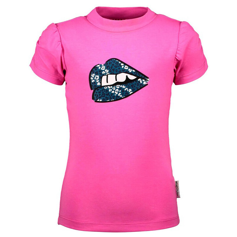 B-nosy Dívčí tričko Kiss svítivě růžové