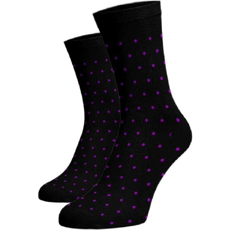 Benami Vysoké puntíkované ponožky - fialový