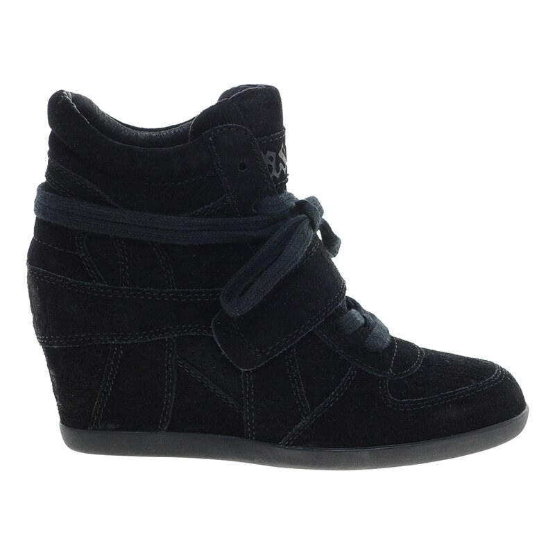 Ash Bowie Black Wedge Heeled Trainers