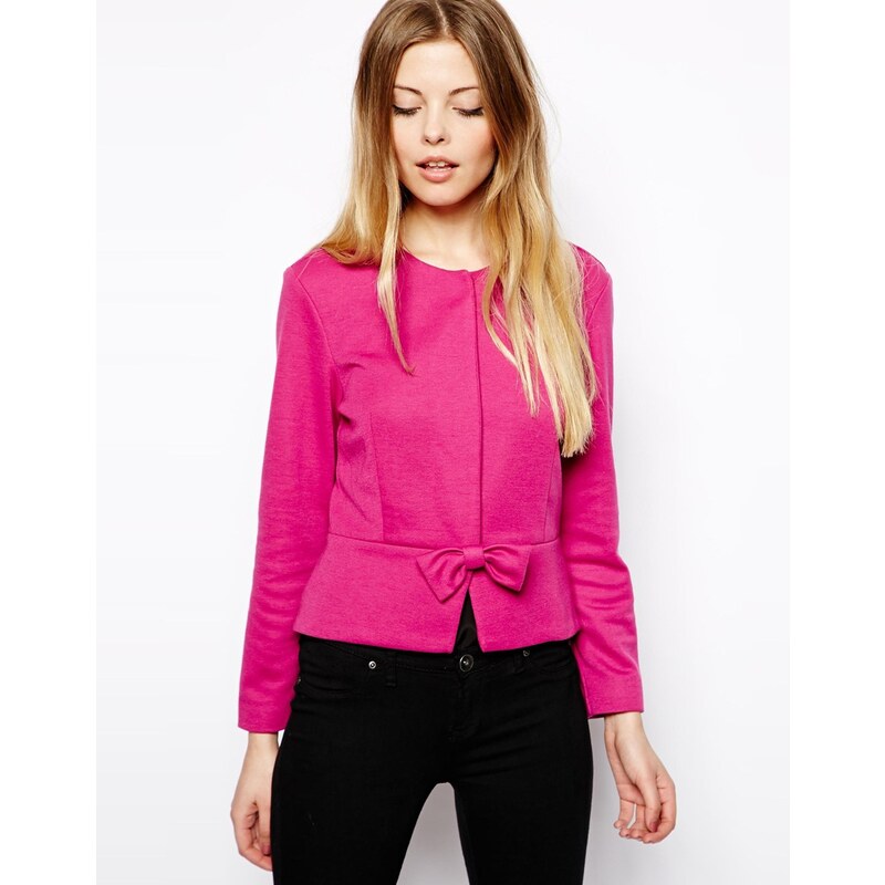 ASOS Blazer in Ponte With Bow Detail