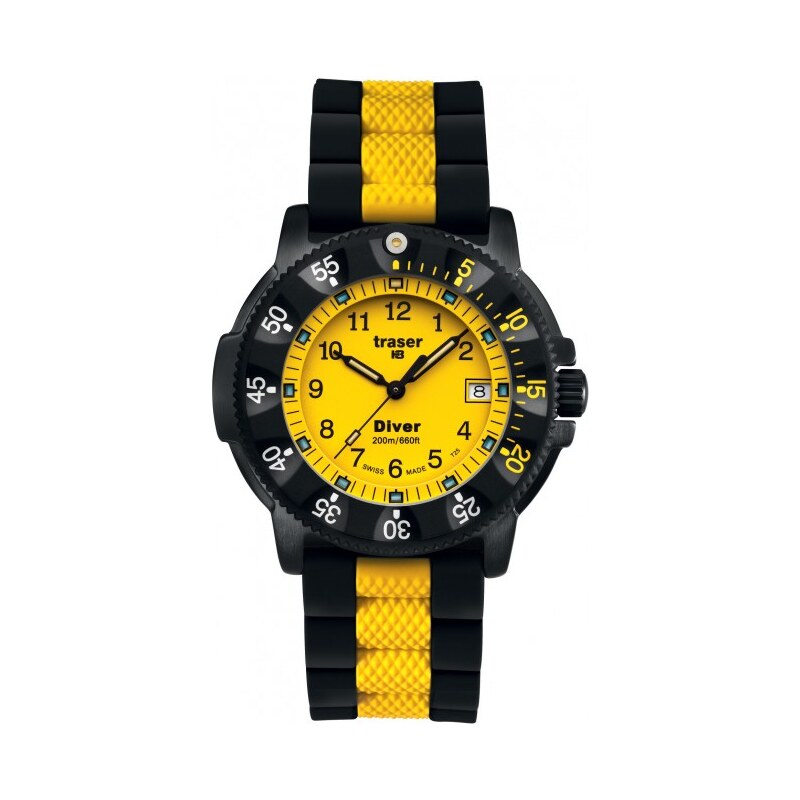 Traser Lady Diver Silicone Black-Yellow
