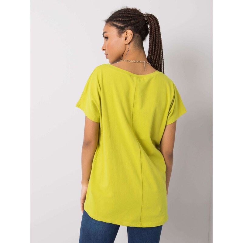 Fashionhunters Světle zelené tričko Emory