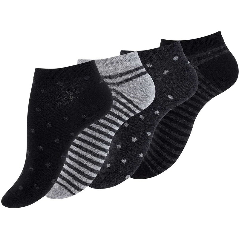 Vincent Creation Ponožky dámské kotníčkové DOT STRIPE - 4 páry