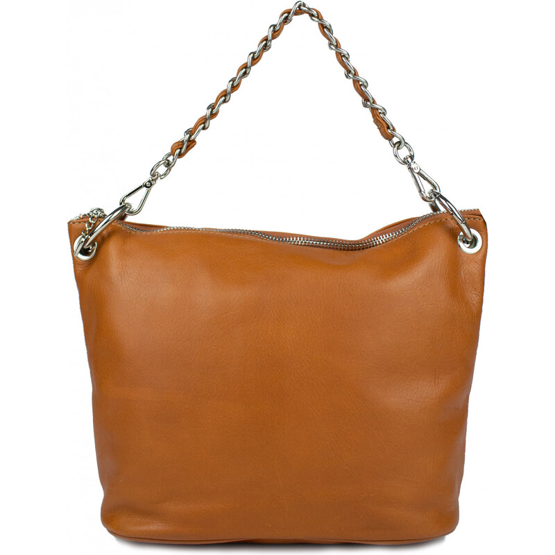 GIOSTRA Italská kožená kabelka crossbody Valerie Medium Camel