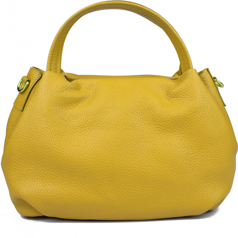 GIOSTRA Italská kožená kabelka crossbody Olivie Hořčicová