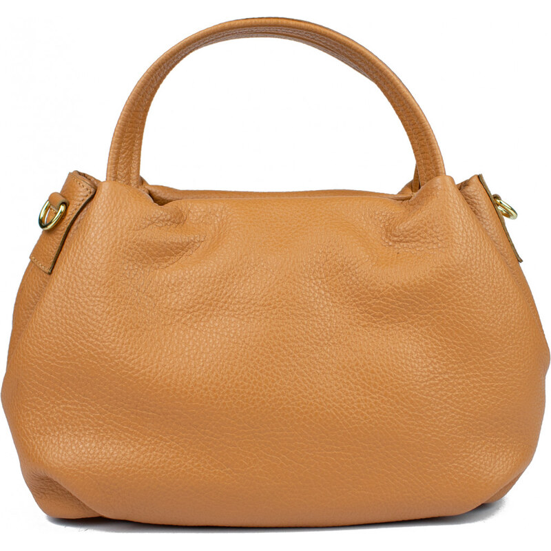 GIOSTRA Italská kožená kabelka crossbody Olivie Camel