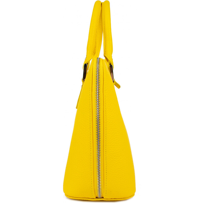 GIOSTRA Italská kožená kabelka Arianna Medium Žlutá