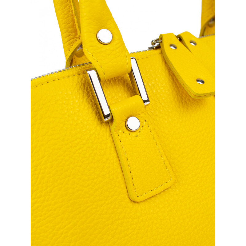 GIOSTRA Italská kožená kabelka Arianna Medium Žlutá
