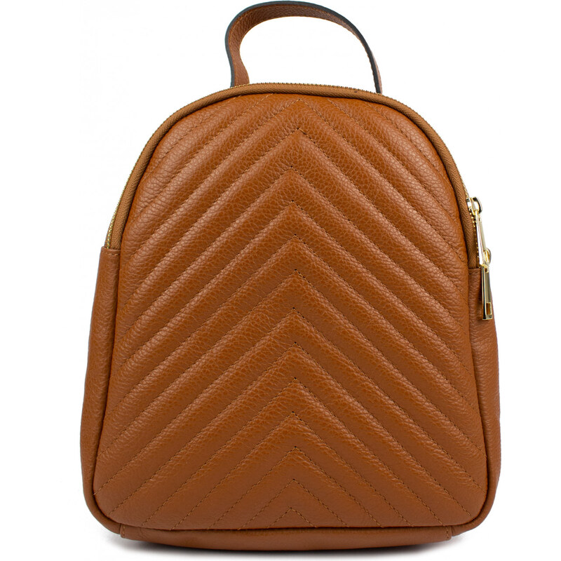 GIOSTRA Dámský kožený batoh Zaino Camel 57968437