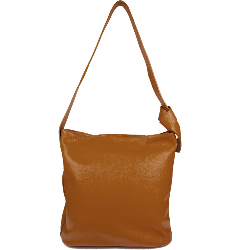 GIOSTRA Italská kožená crossbody kabelka Justina Camel