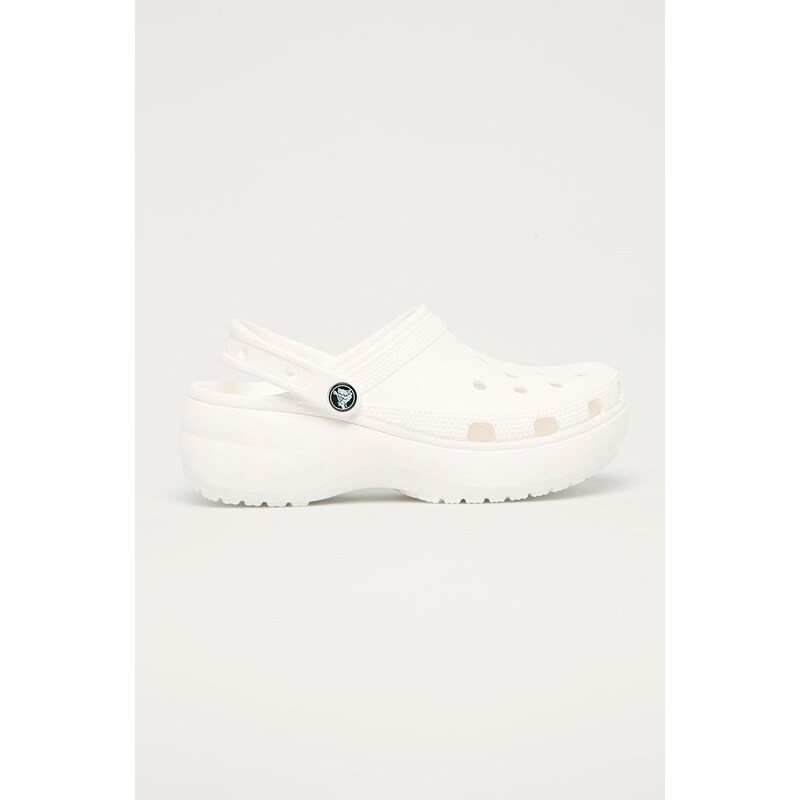Pantofle Crocs Classic Platform Clog dámské, bílá barva, 207989