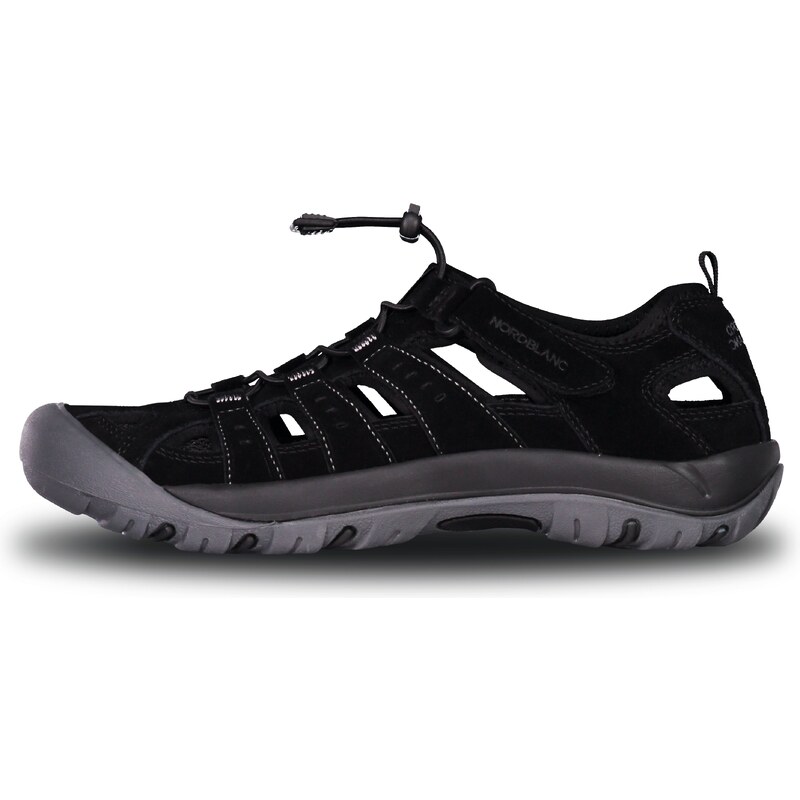 Nordblanc Černé pánské kožené outdoorové sandály ORBIT