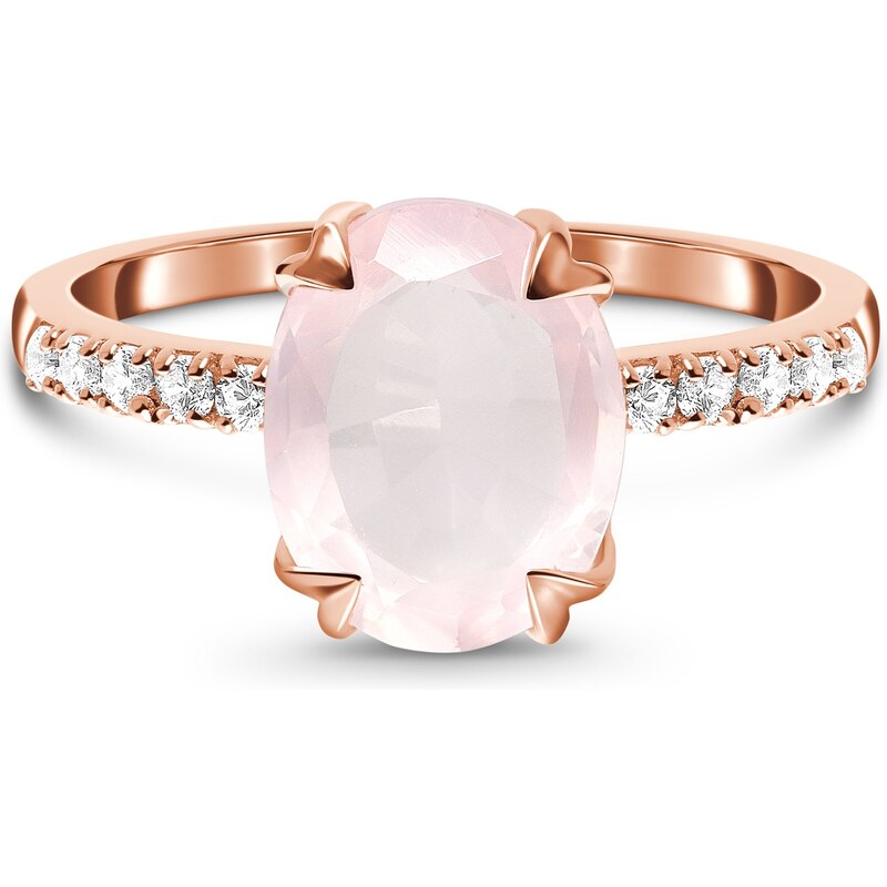 Royal Exklusive Emporial prsten 14k zlato Vermeil GU-DR10789R-ROSEGOLD-ROSEQUARTZ-TOPAZ