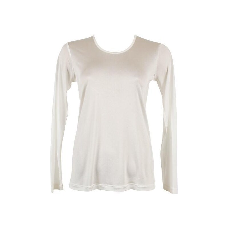 CHANGE Lingerie Hedvábné dámské tričko s dlouhým rukávem CHANGE Silk Knit Ivory XS