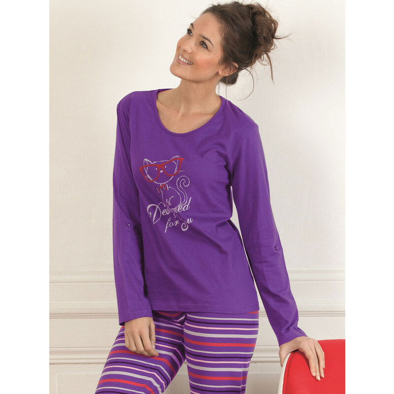 Dámské pyžamo CTM STYLE Designed fialové XL