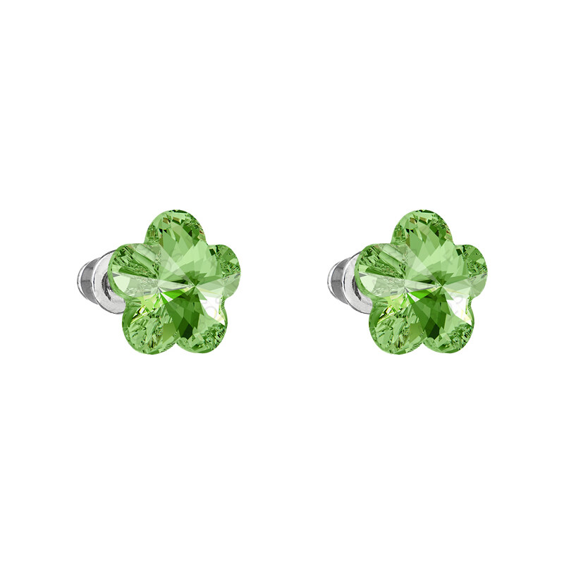 HGM Náušnice kytička 10mm Peridot Swarovski Elements