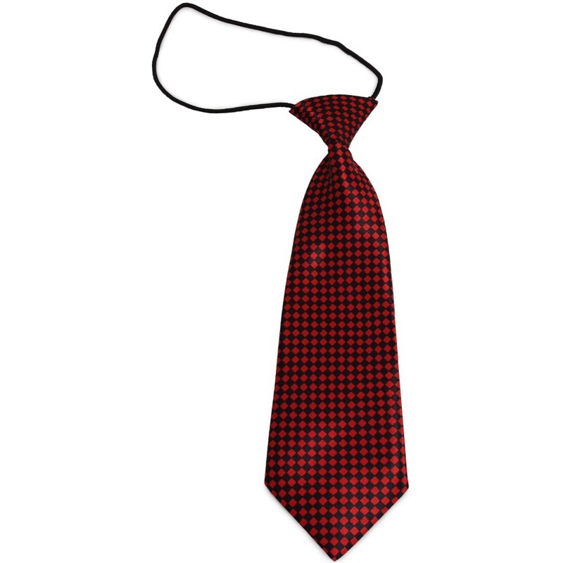 Šlajfka Dětská kravata s károvaným vzorem (černá, červená)