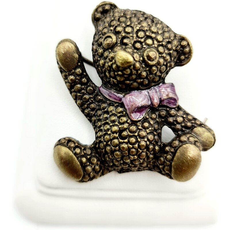 SkloBižuterie-F Brož Medvídek s mašlí