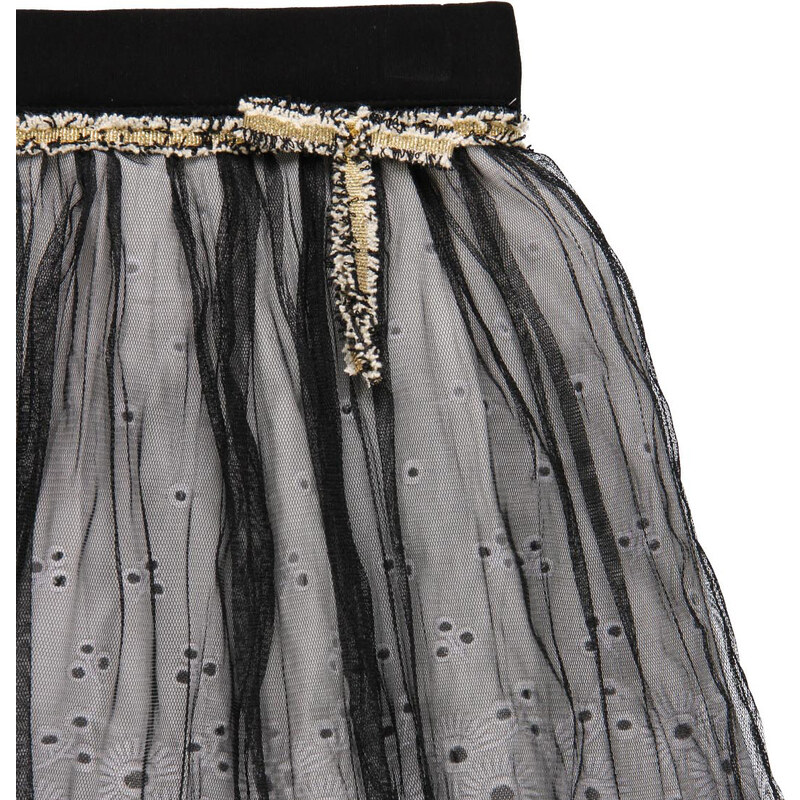 Boboli Dívčí tylová sukně s objemem černobílá