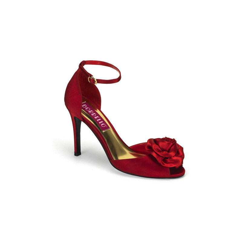 Pleaser Rosa-02 červené sandály na podpatku 35 (US 5)
