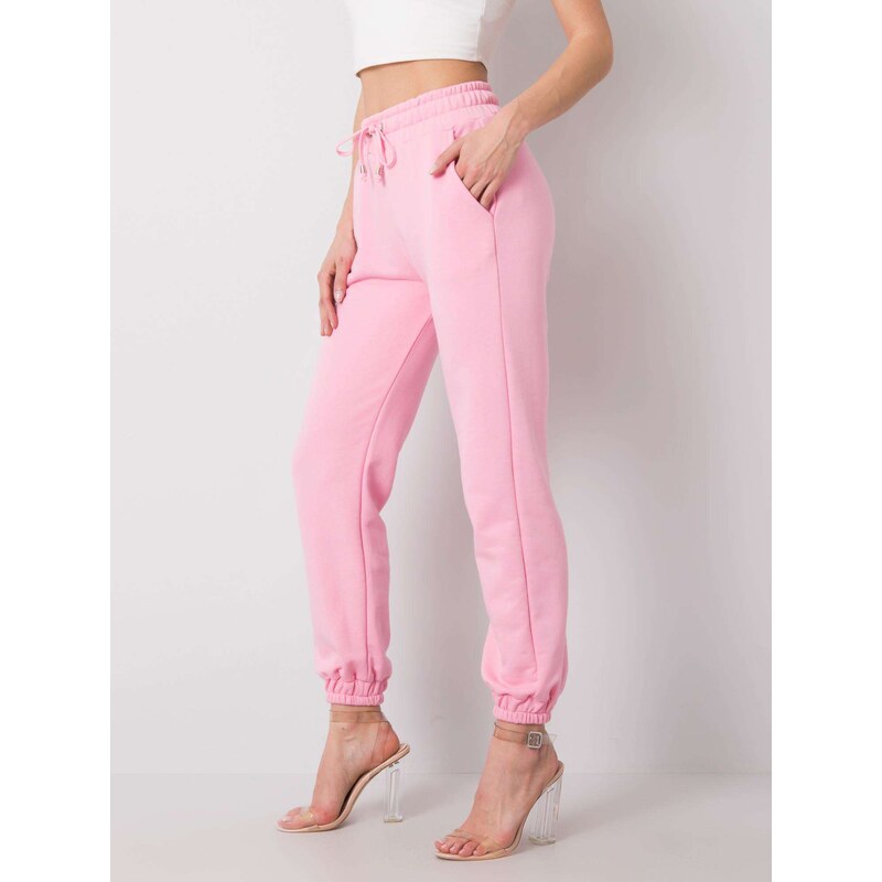 Fashionhunters Světle růžové kalhoty Agueda RUE PARIS