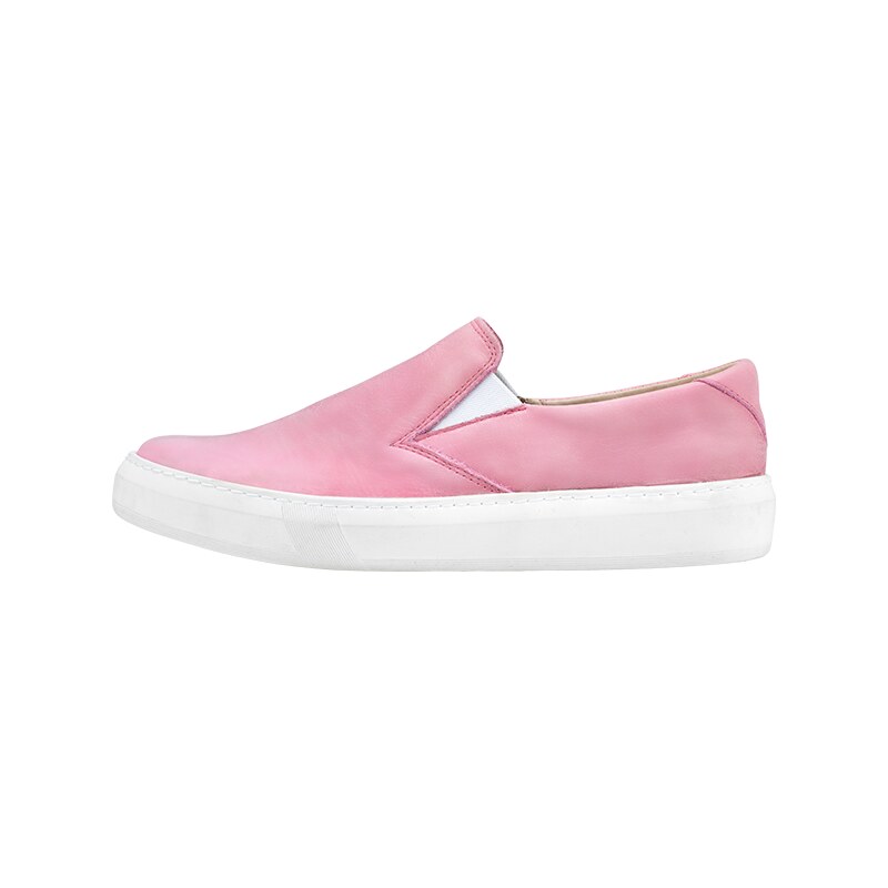 Vasky Leny Pink - Dámské kožené slip on růžové - jarní / podzimní obuv česká výroba ze Zlína