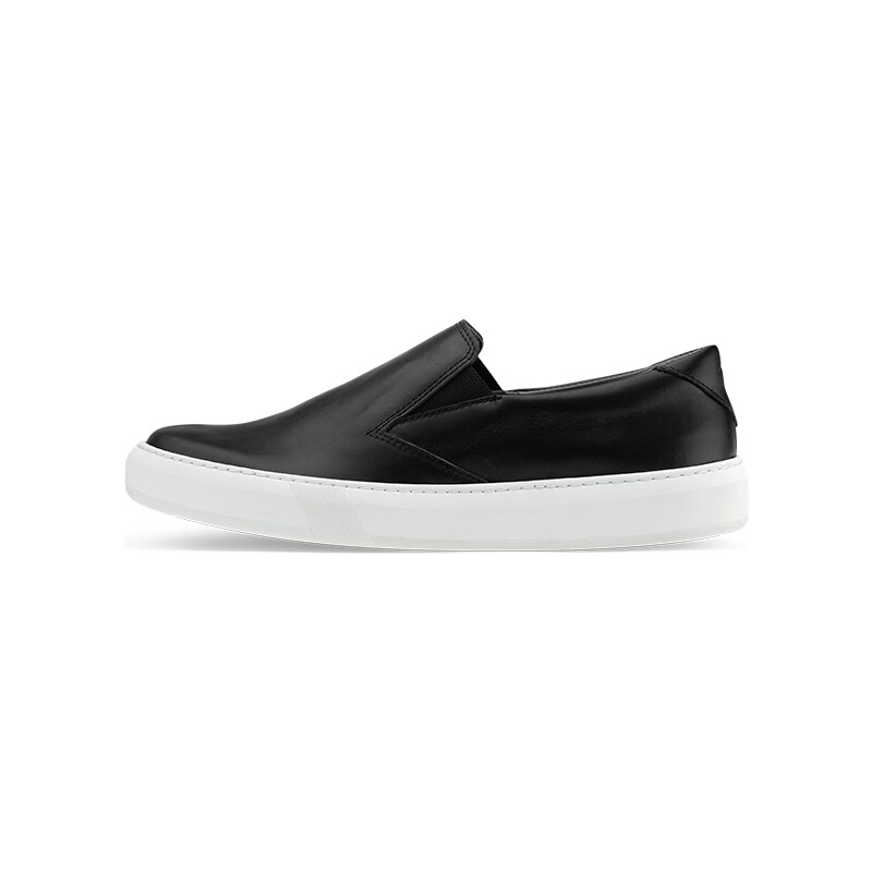 Vasky Leny Black - Dámské kožené slip on černobílé - jarní / podzimní obuv česká výroba ze Zlína