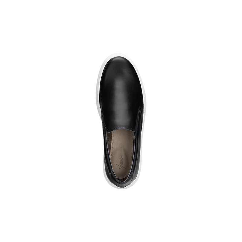 Vasky Leny Black - Dámské kožené slip on černobílé - jarní / podzimní obuv česká výroba ze Zlína