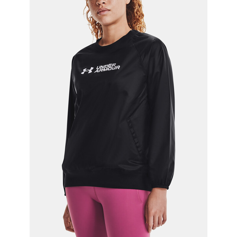 Under Armour MMikina Recover Woven Shine Crew-BLK - Dámské