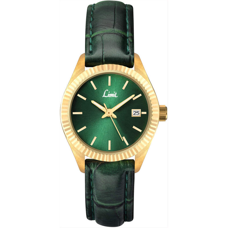Topshop **Limit Green and Gold Strap Watch