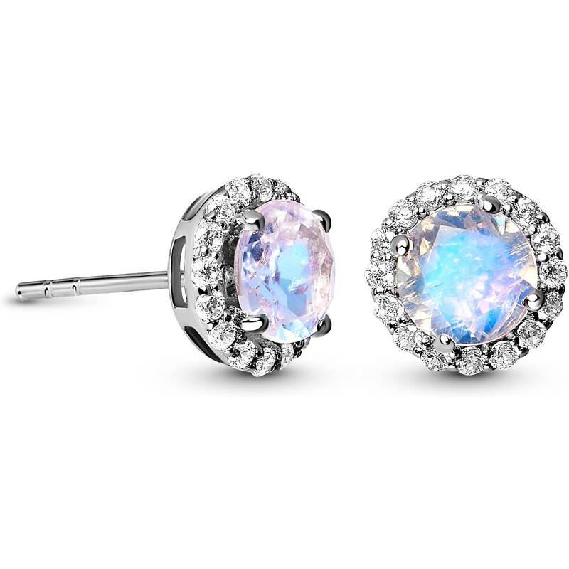 ELENYS Emporial stříbrné peckové náušnice GU-DR2564E-SILVER-MOONSTONE 63820526
