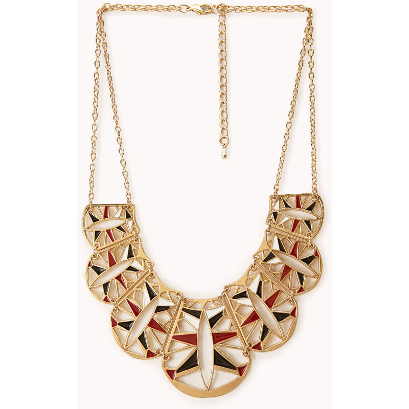 Forever 21 Cutout Scalloped Bib Necklace