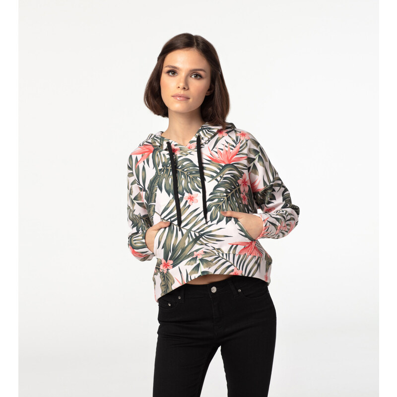 Bittersweet Paris Jungle Flowers CROPPED mikina - XS