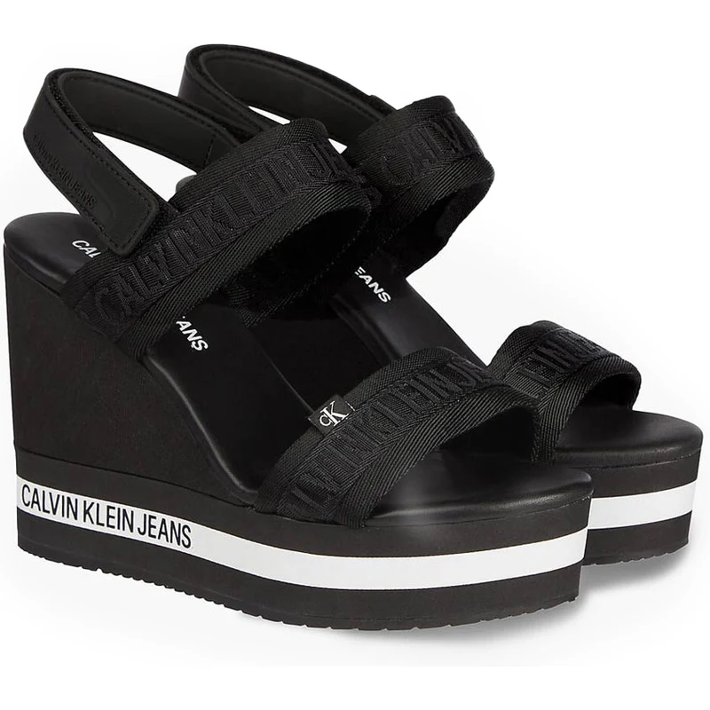 Calvin Klein černé boty na klínku Wedge Sandal Sling - 40 - GLAMI.cz