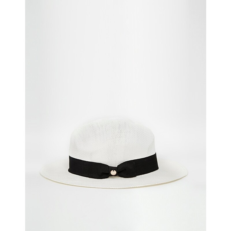 Phax Straw Hat with Band Detail - White