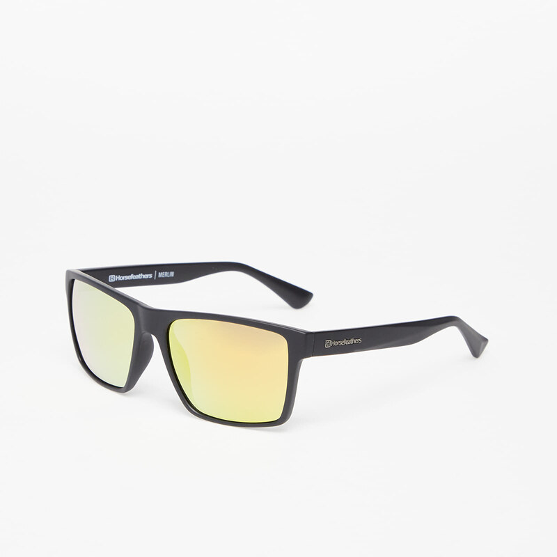 Pánské sluneční brýle Horsefeathers Merlin Sunglasses Matt Black/ Mirror Orange
