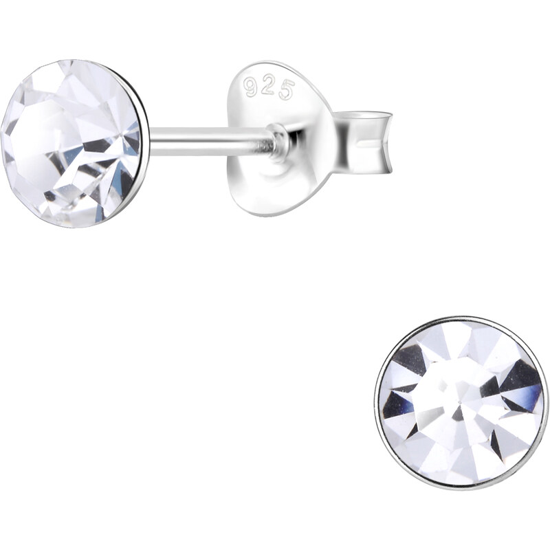 SYLVIENE Stříbrné náušnice s Krystalem 5 mm 62191083