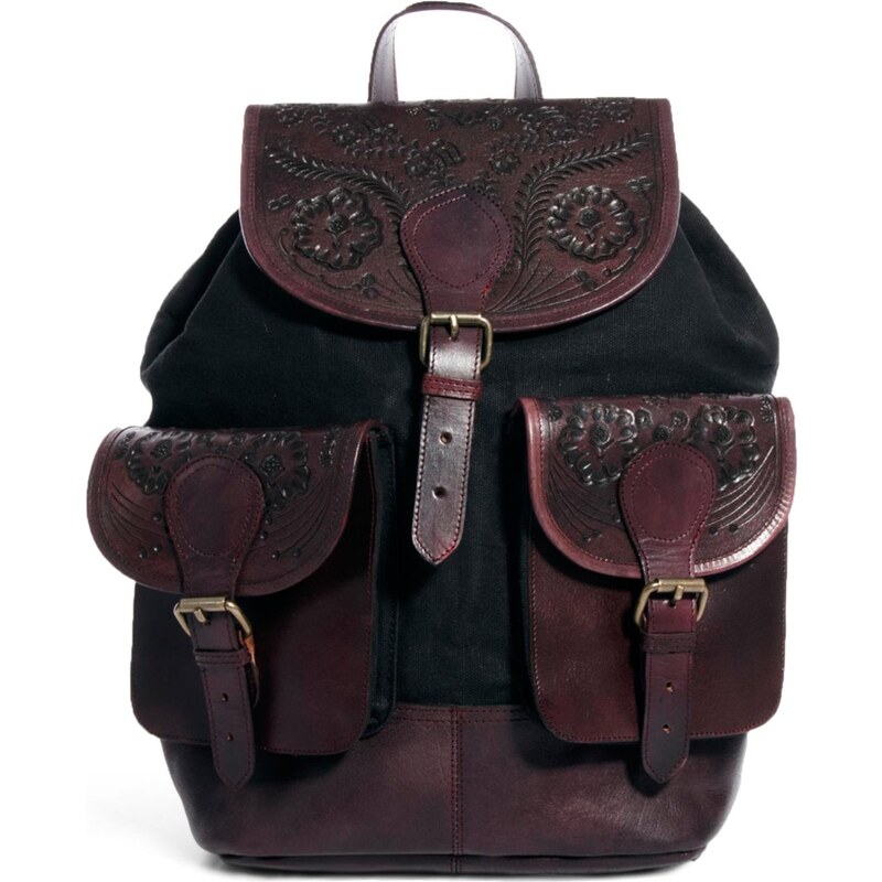 ASOS Leather Backpack With Tooling