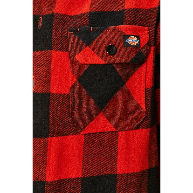 Košile Dickies pánská, červená barva, regular, s klasickým límcem, DK0A4XDZRDX-RED