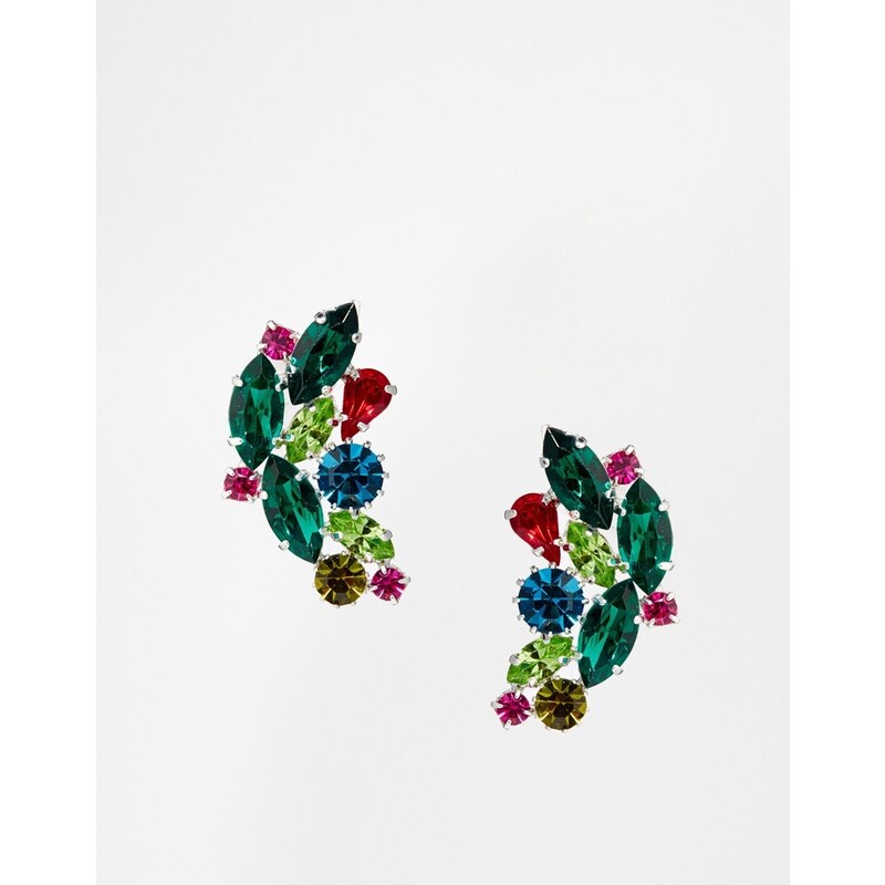 Krystal Swarovski Cluster Earrings - Green