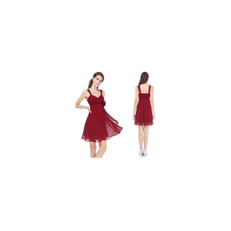 vínové červené krátké společenské šaty Dorothy XL