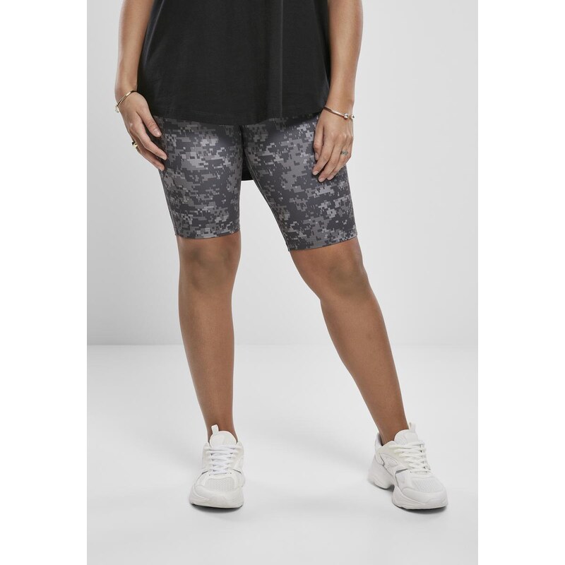 UC Ladies Dámské kraťasy High Waist Camo Tech Cycle Shorts tmavé digitální maskování