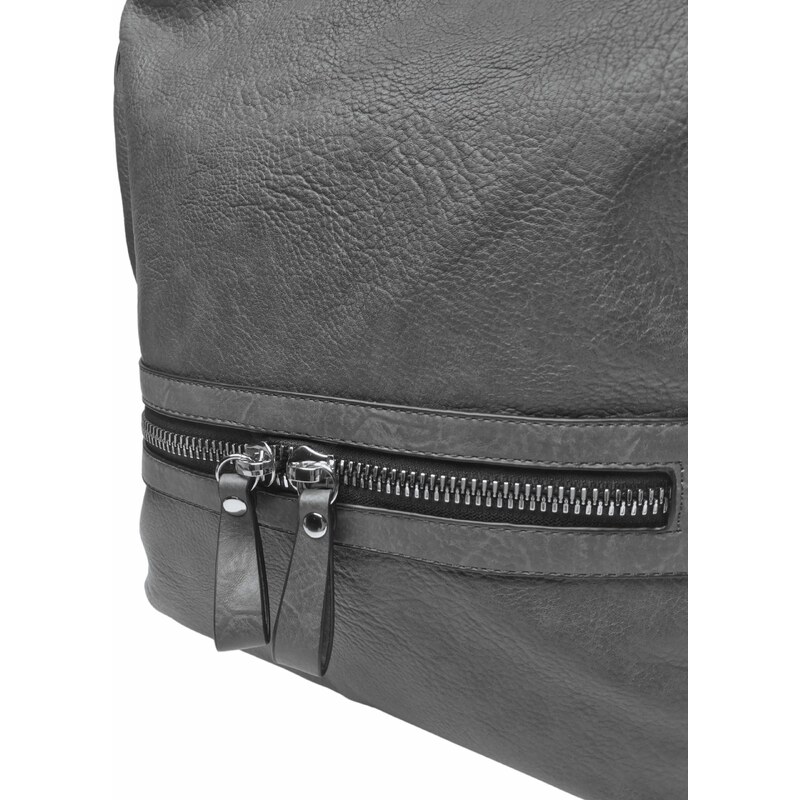 Tapple Velký středně šedý kabelko-batoh 2v1 z eko kůže