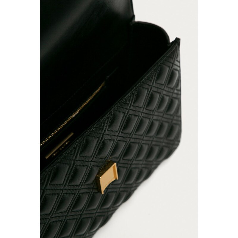 Kožená kabelka Tory Burch černá barva