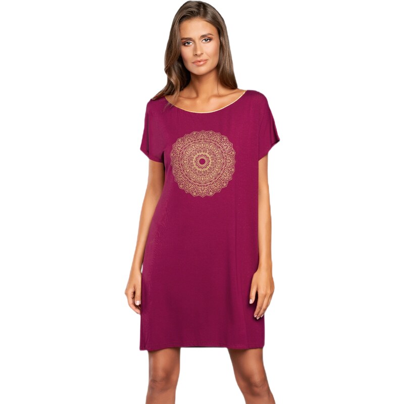 Dámská noční košile Italian Fashion Mandala vino