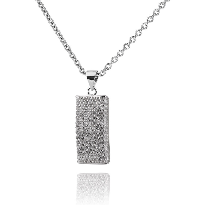 Stříbrný náhrdelník s přívěskem se stovkami zirkonů - Meucci SS154N 57778698