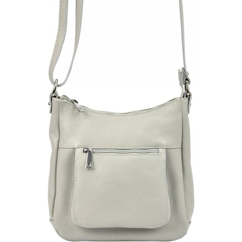 Kožená crossbody dámská kabelka Patrizia Piu světle šedá